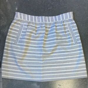 Paper Crown Anthropologie Skirt Cream and Navy striped A Line Mini Size 10